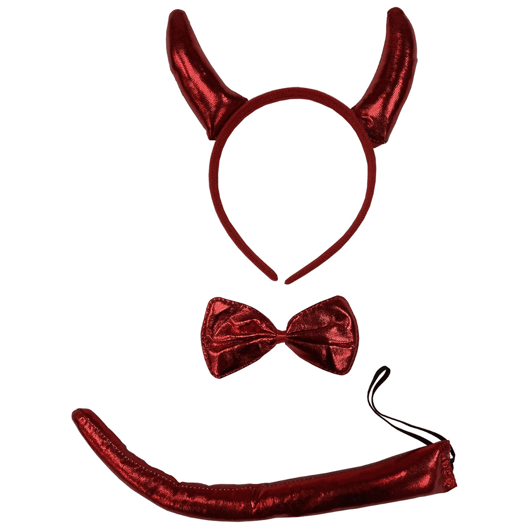 Juego de accesorios para el disfraz de Diablo Rojo