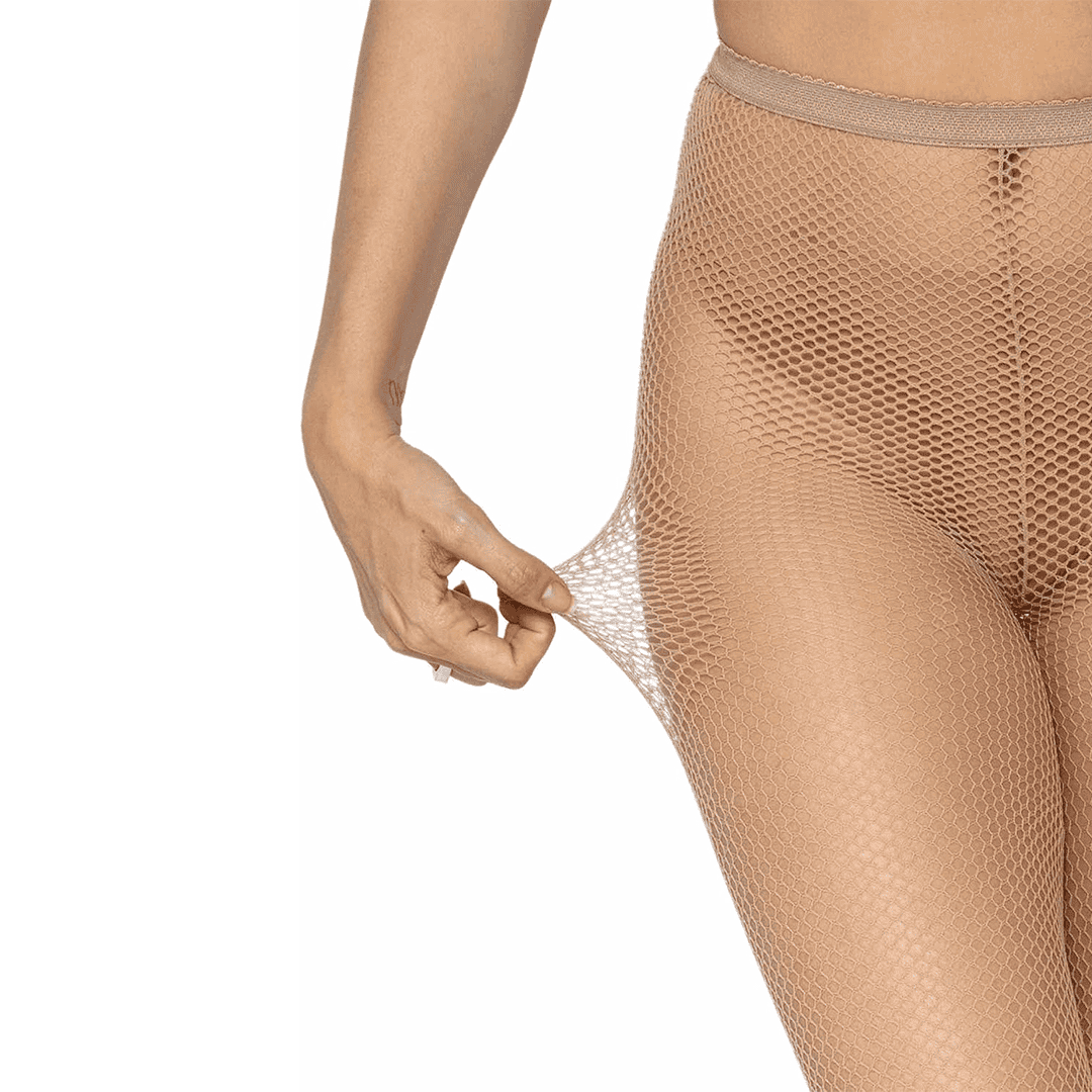 Medias de Rejilla de Spandex color beige para Mujer adulto talla única - Imagen 4