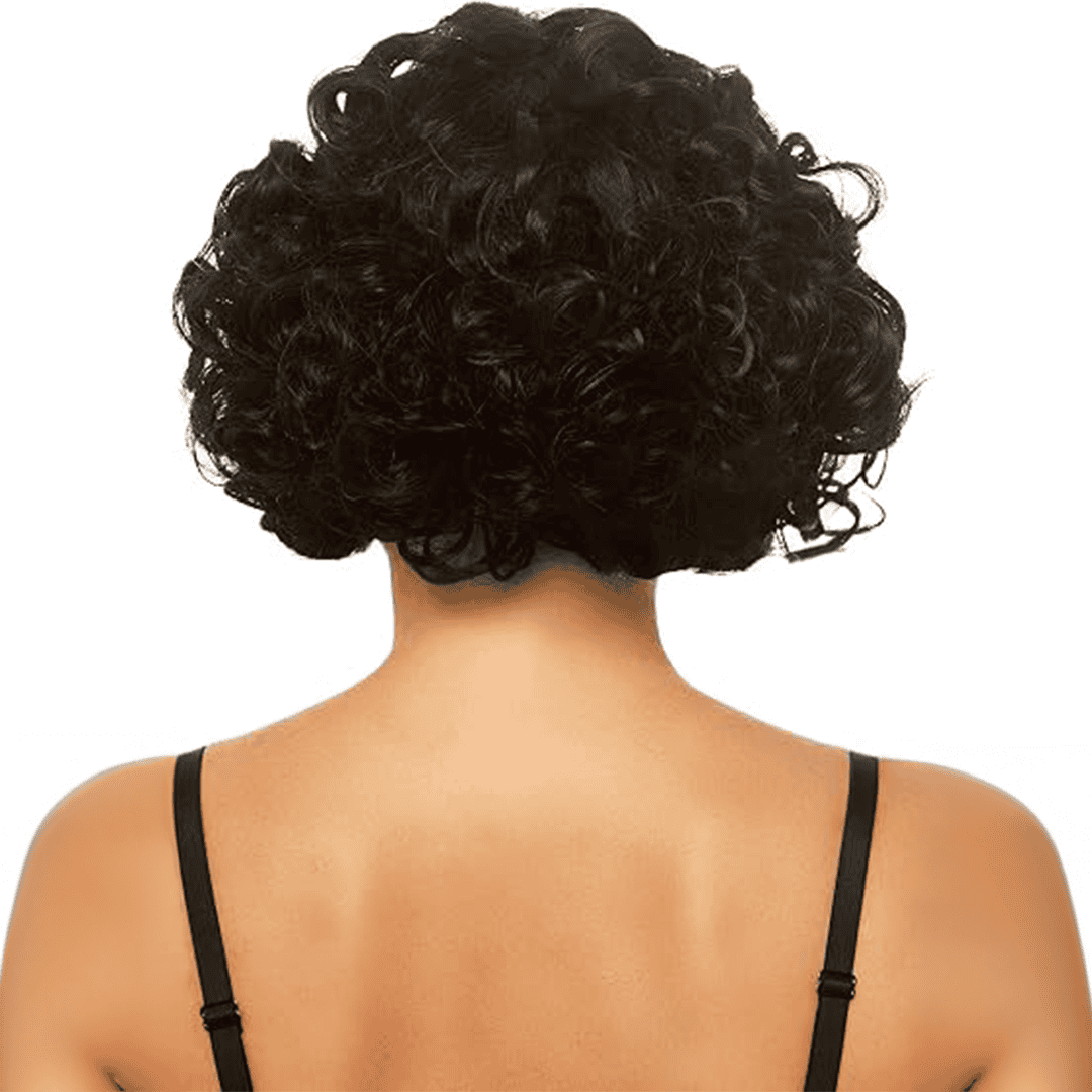Peluca Ondulada de color negro para Mujer adulto - Imagen 3