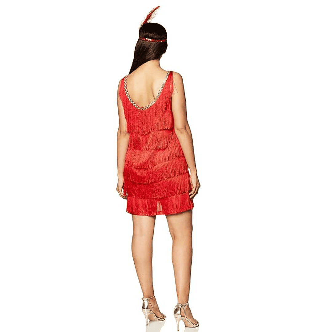 Disfraz de Flapper rojo para Mujer adulto talla M/L - Imagen 3