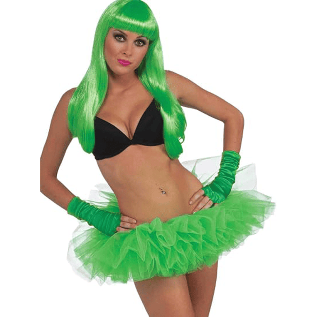 Disfraz de Tutú Neón para Mujer adulto verde talla única