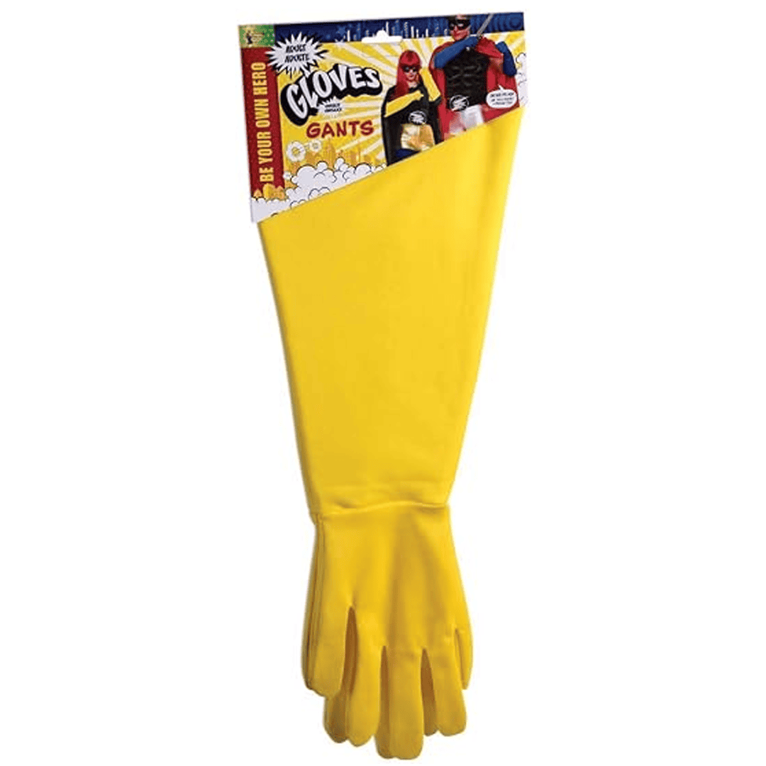 Guantes largos amarillos para adultos - Imagen 2
