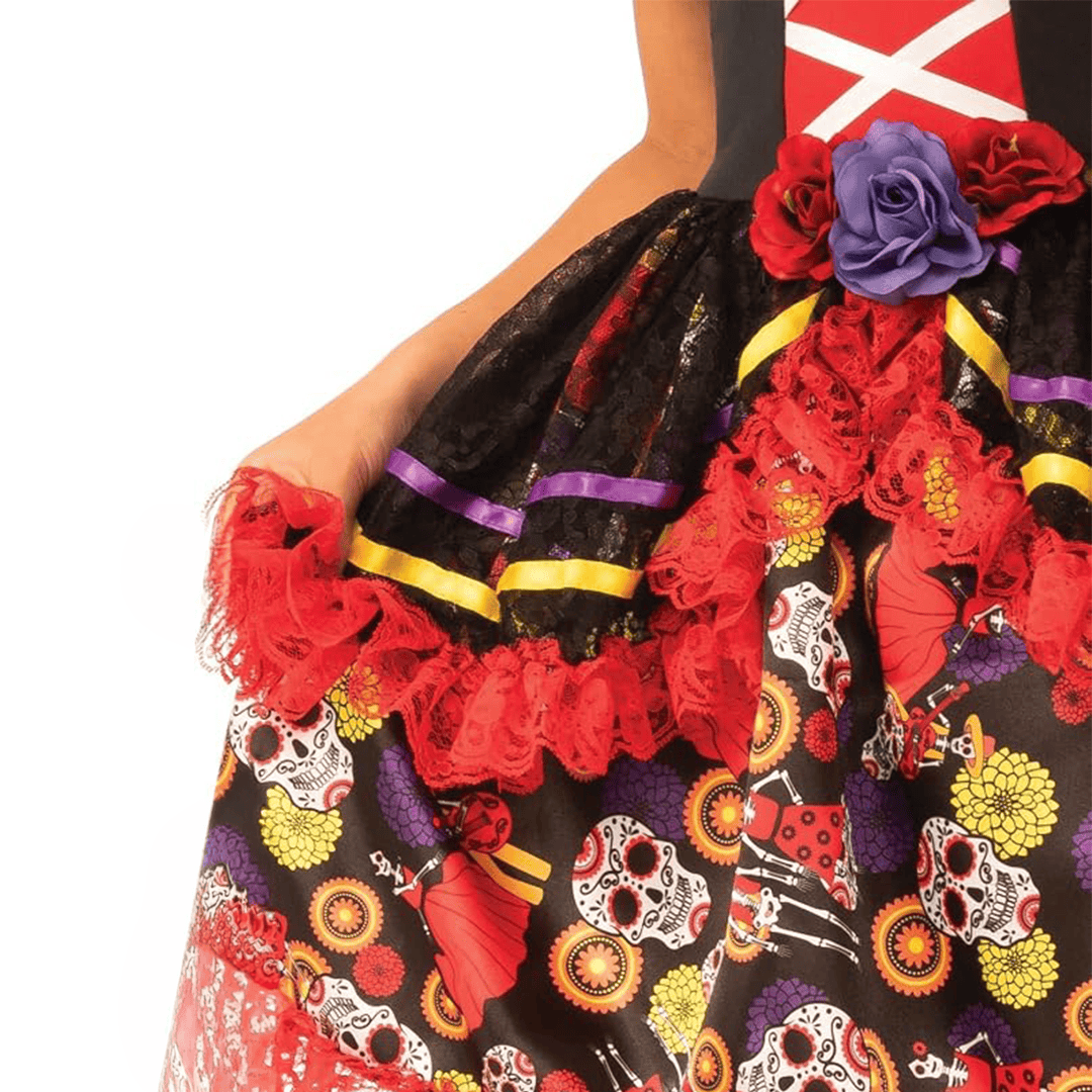 Disfraz del Día de los Muertos para Niña talla S - Imagen 3