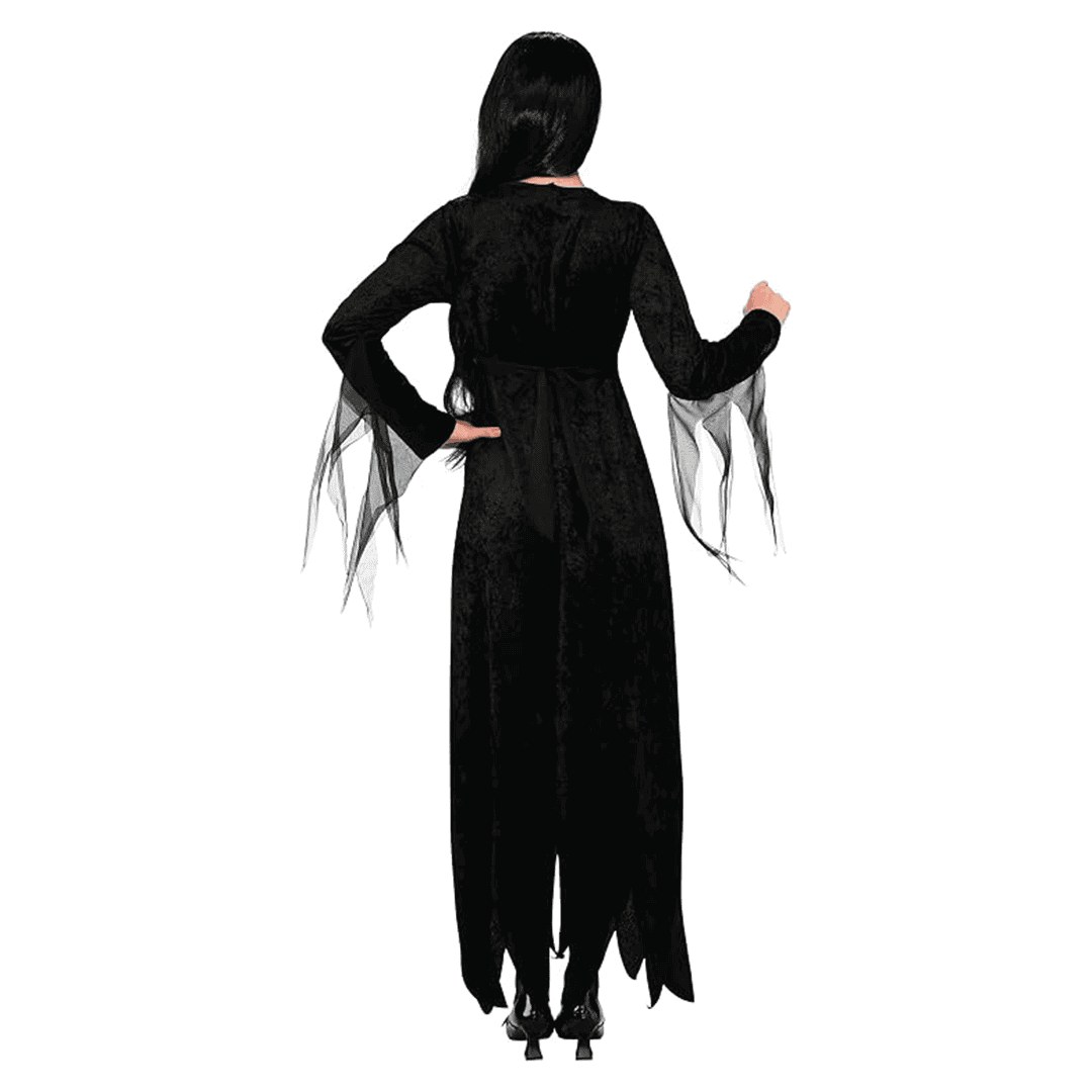 Disfraz de Morticia Addams para mujer adulta tamaño estándar - Imagen 2