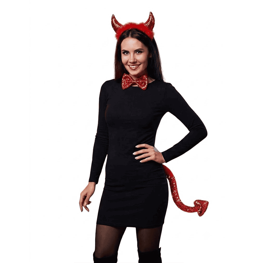 Kit de accesorios para disfraz de Diablo para Niña