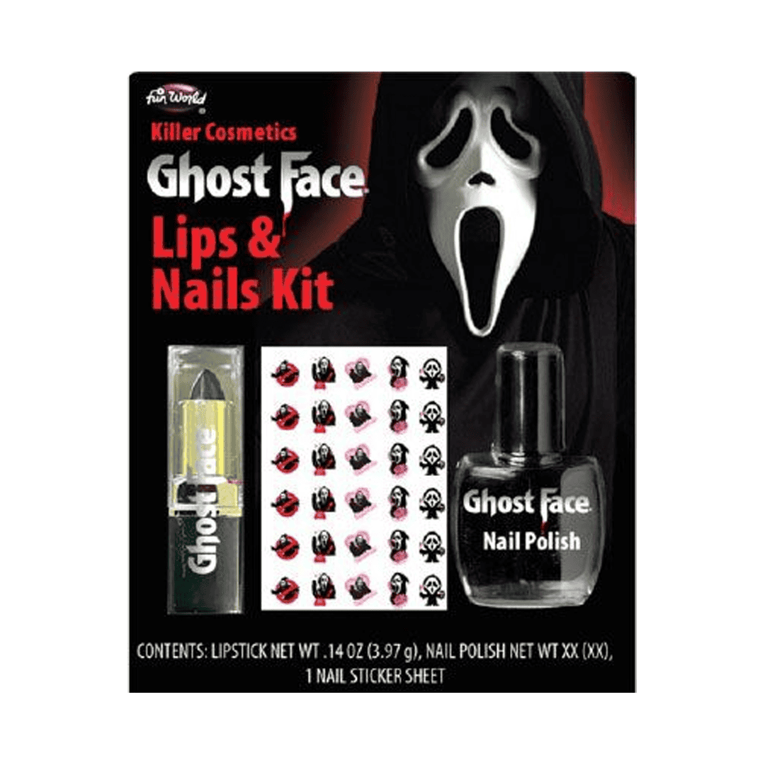 Kit de maquillaje para labios y uñas ghost face