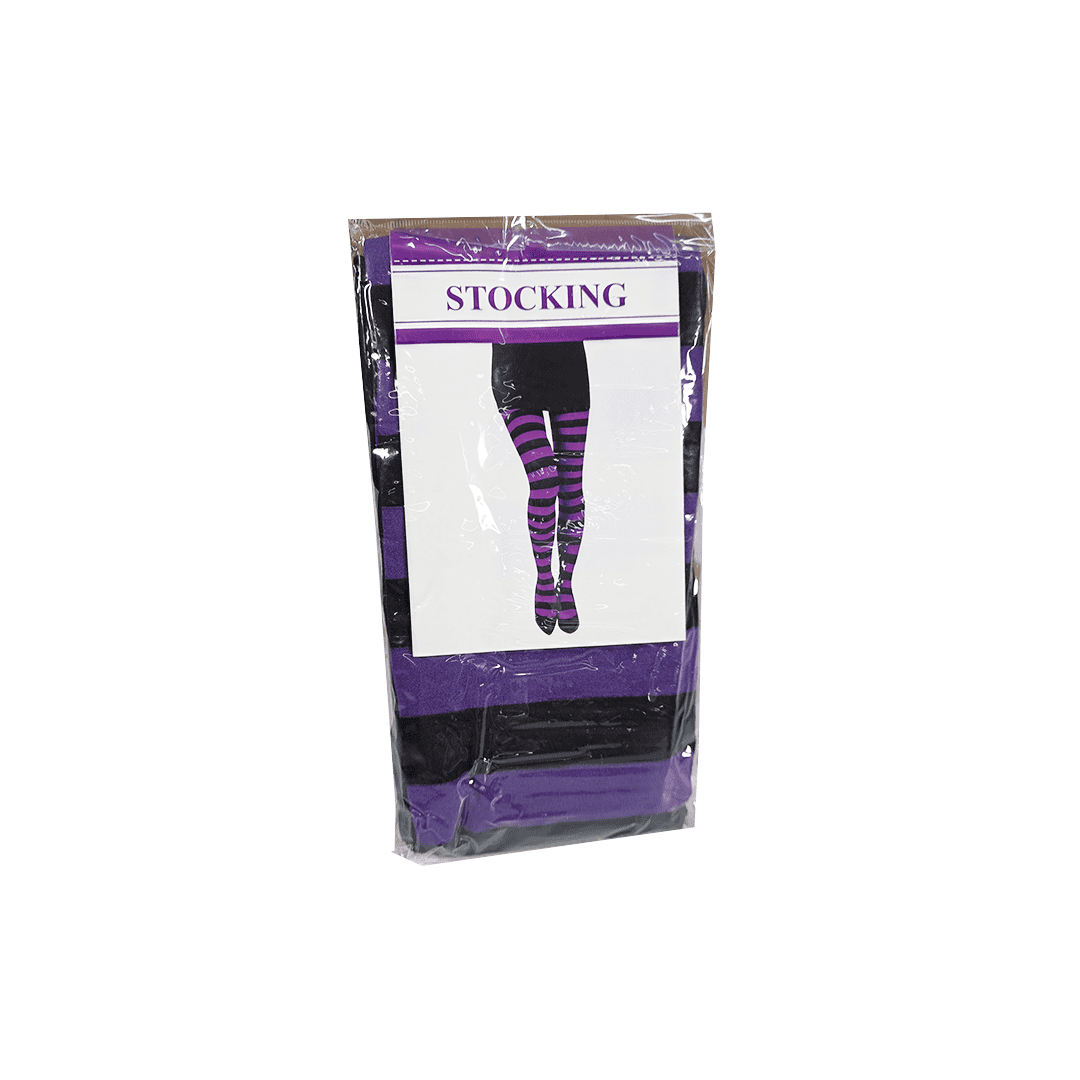 Medias para adulto unitalla color morado con negro - Imagen 2