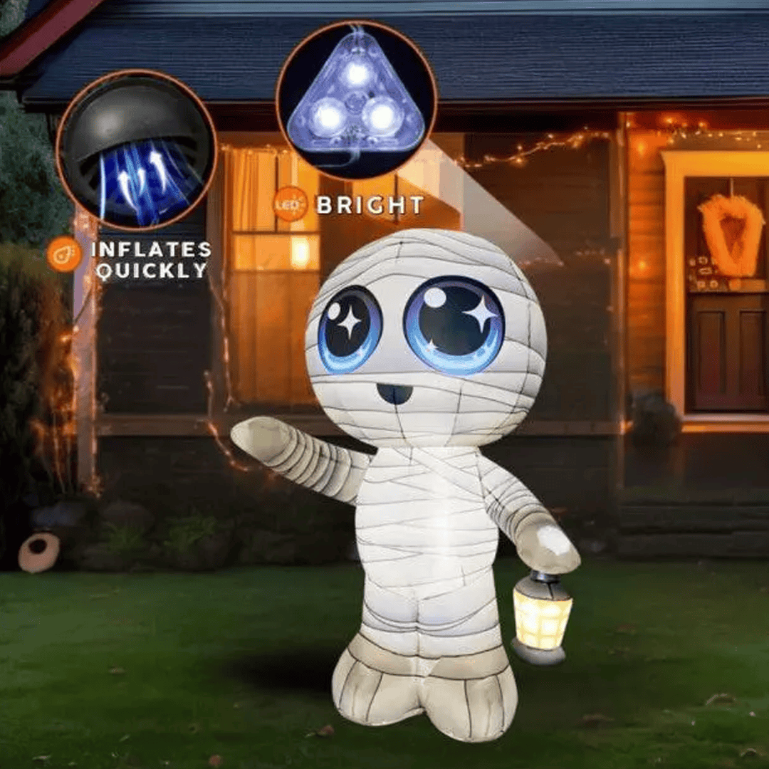 Inflable de halloween momia con luz - Imagen 3