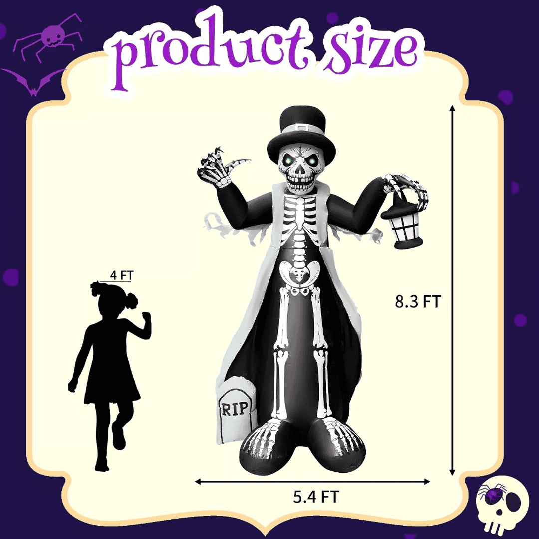 Inflable de halloween calavera gigante - Imagen 3