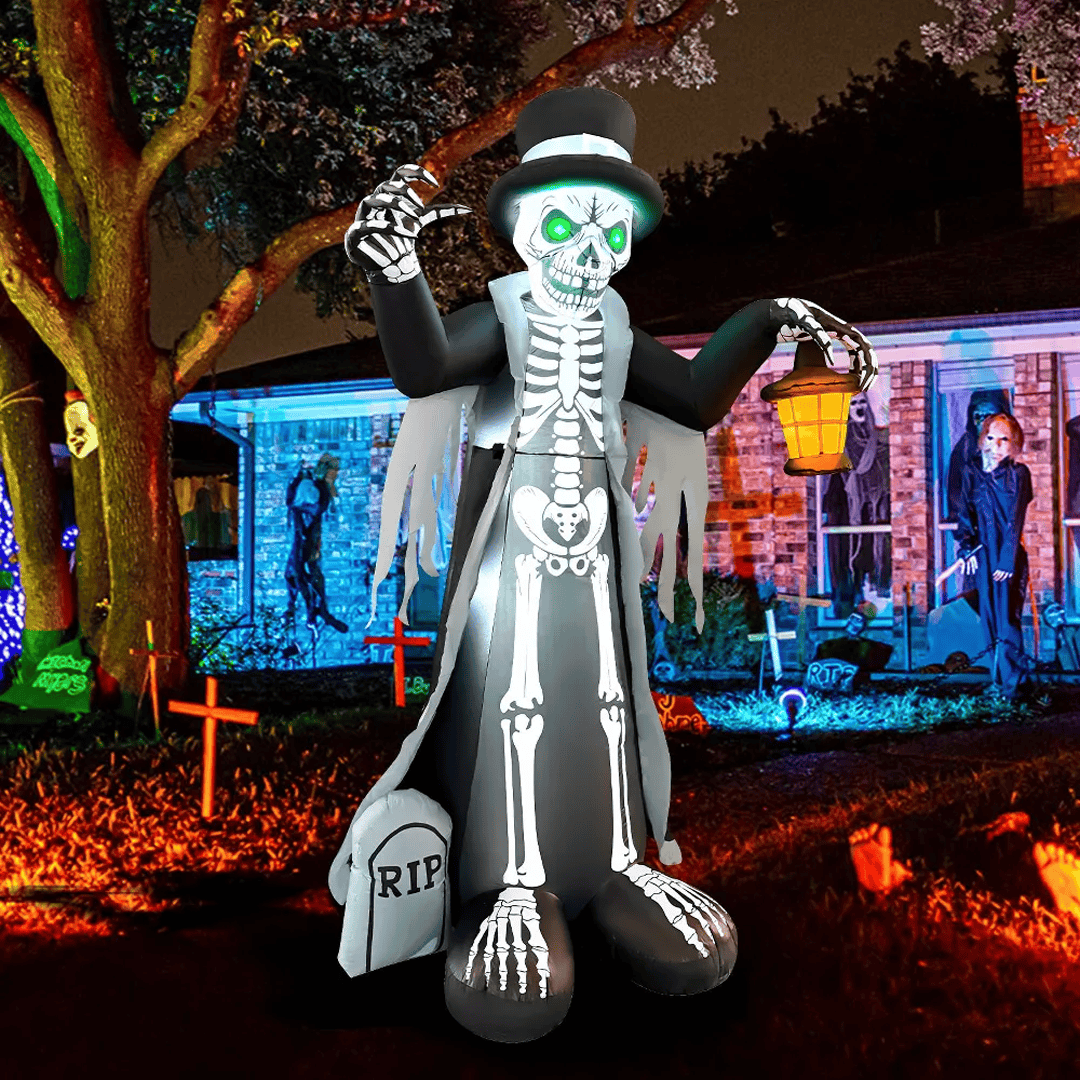 Inflable de halloween calavera gigante - Imagen 4