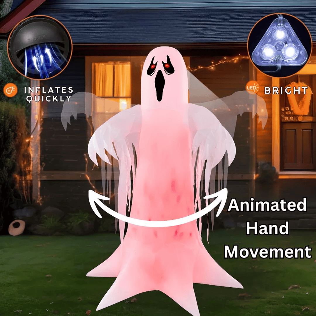 Inflable de halloween fantasma con luz - Imagen 3