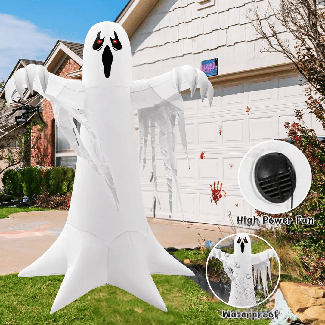 Inflable de halloween fantasma con luz - Imagen 4