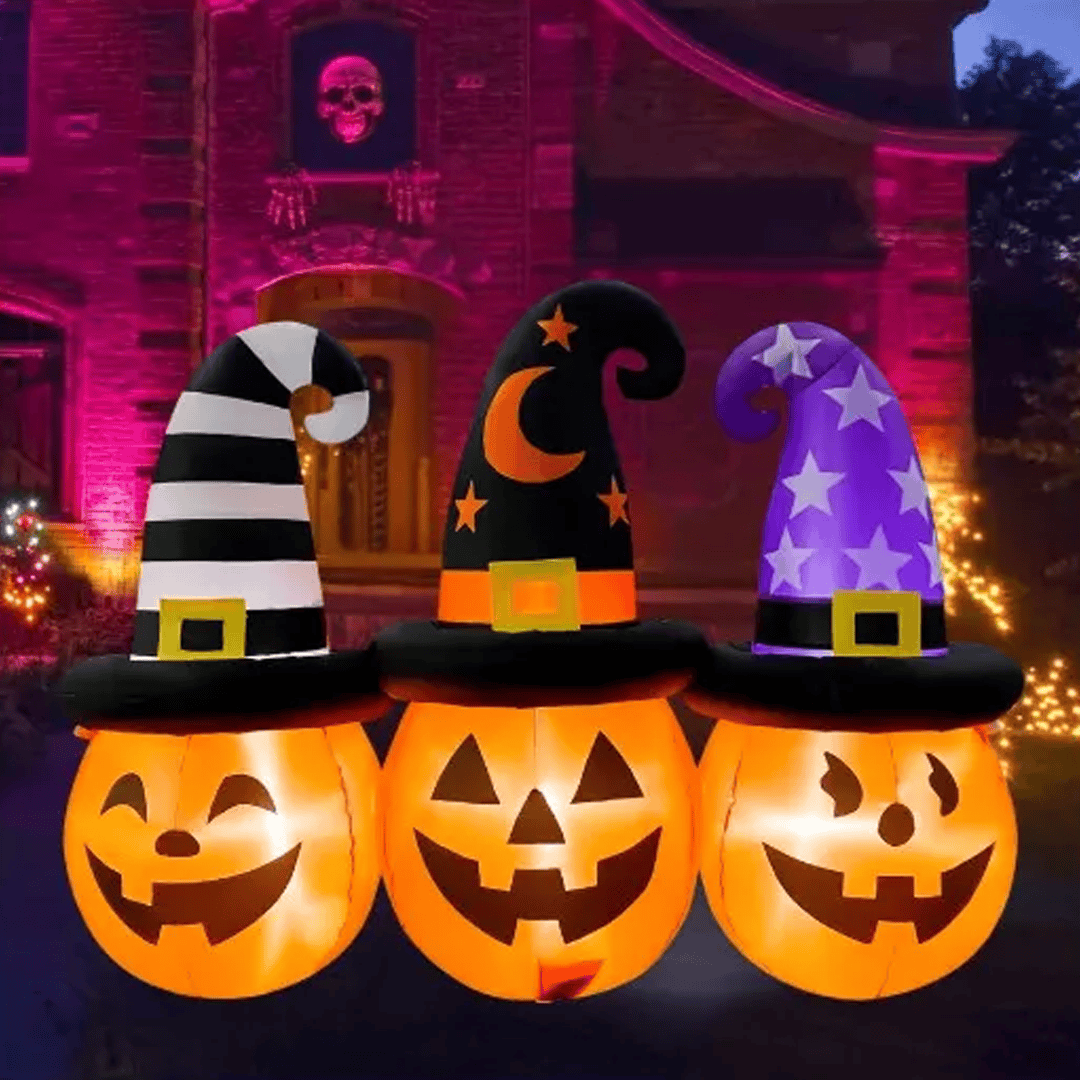 Inflable de halloween calabazas con sombrero - Imagen 2
