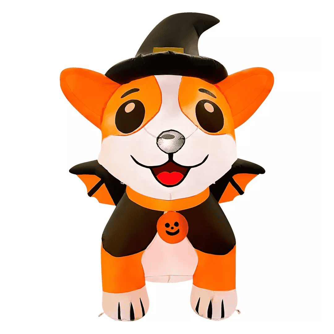 Inflable de halloween perrito calabaza