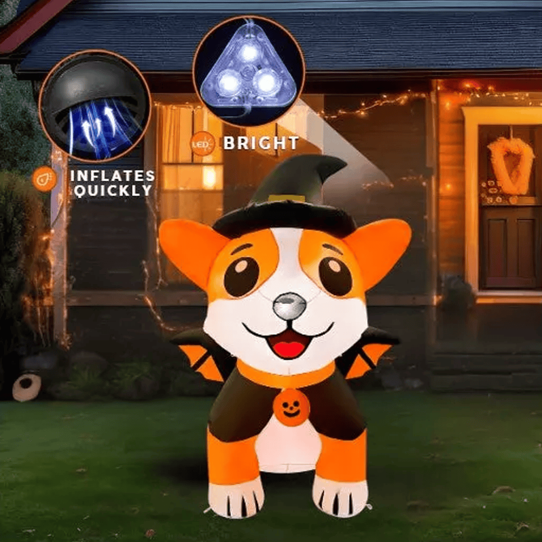 Inflable de halloween perrito calabaza - Imagen 2