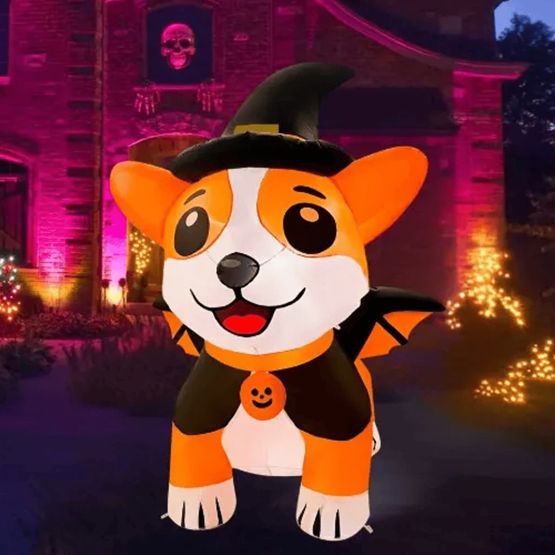 Inflable de halloween perrito calabaza - Imagen 3