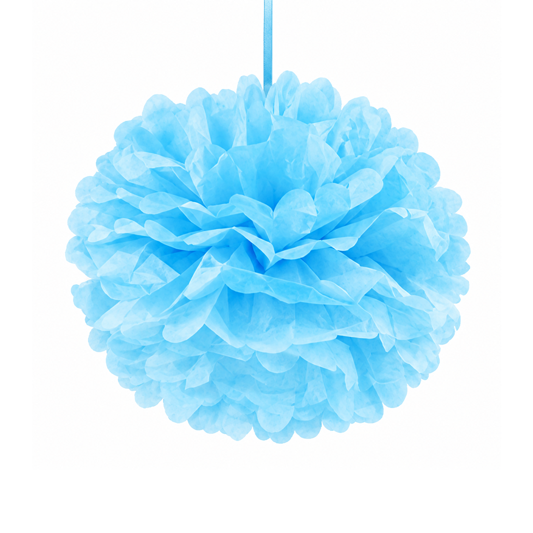 Roseton de papel color celeste